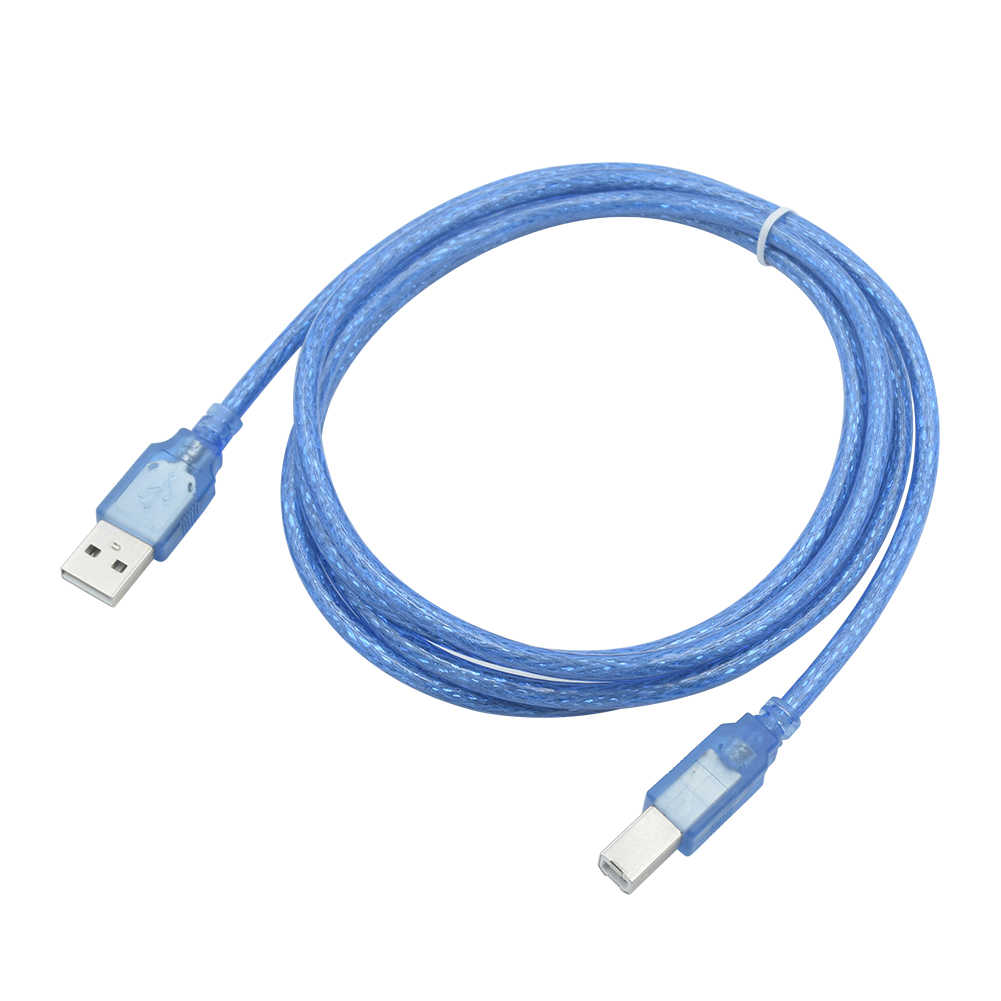 USB2.0 cable for printer 1.5m Transparent Blue